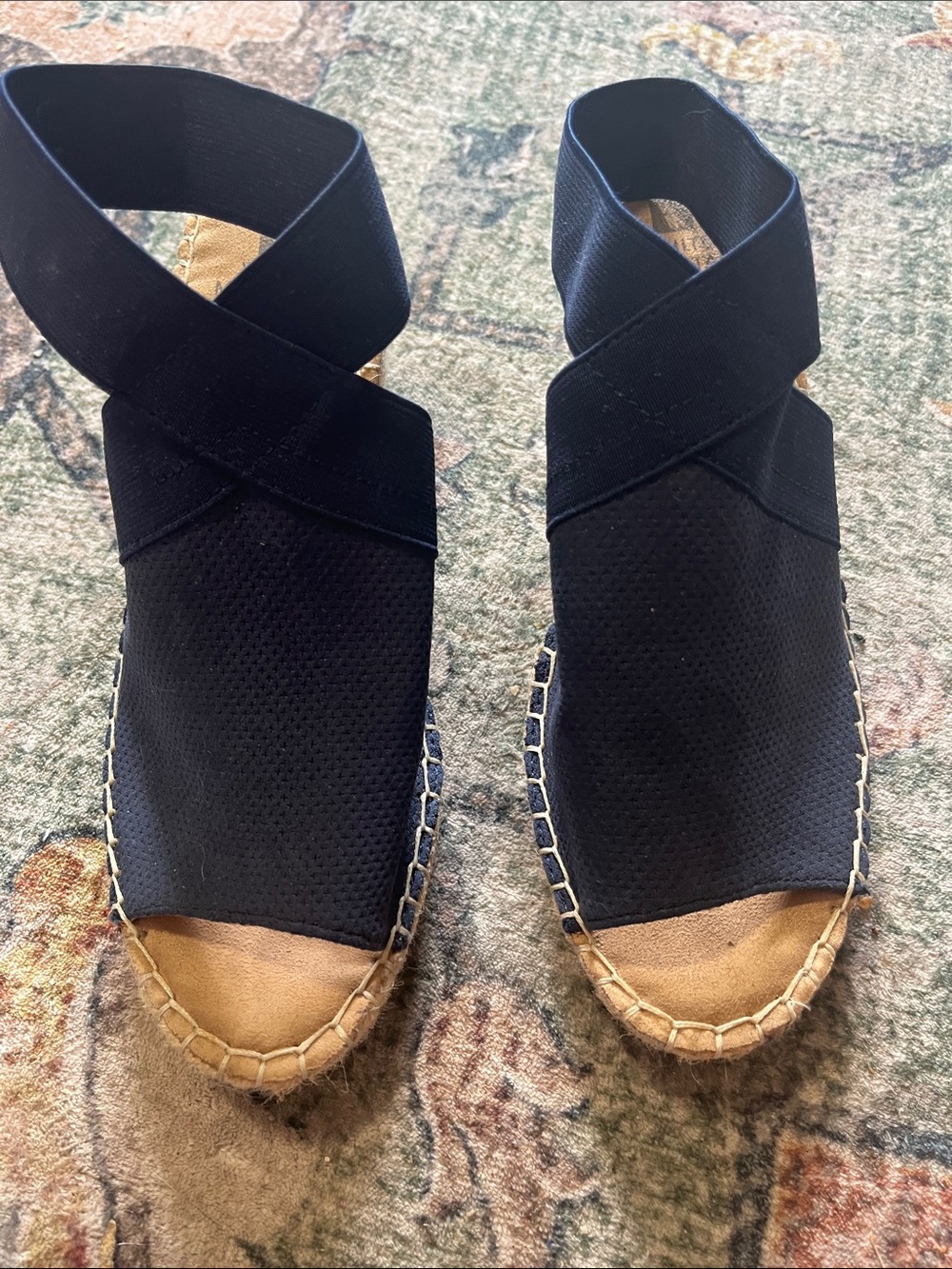 White Mountain Blue Espadrille Slingback Wedges. Size 7  Worn Twice